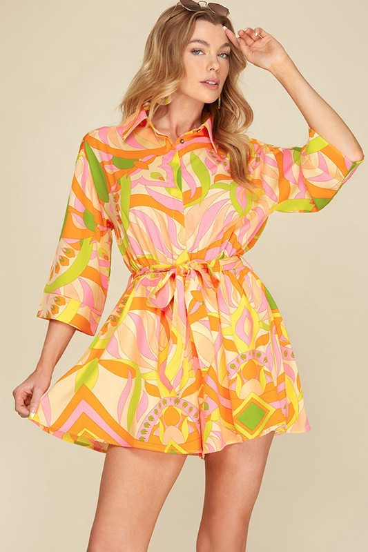 Orange/Yellow Joan Romper