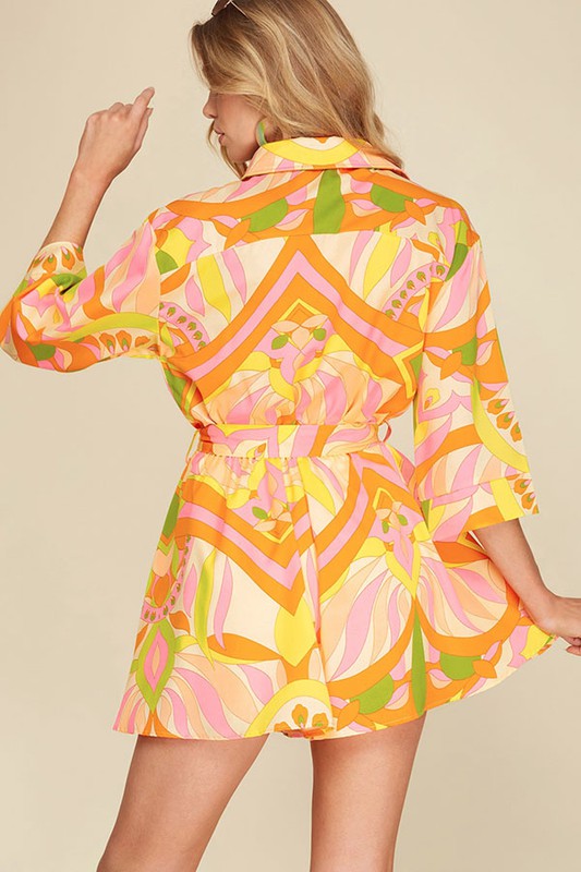 Orange/Yellow Joan Romper