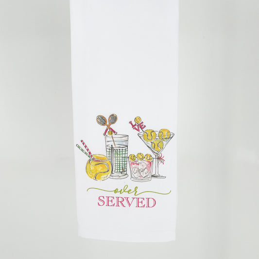 Over Served Tennis Cocktails Kitchen Towel