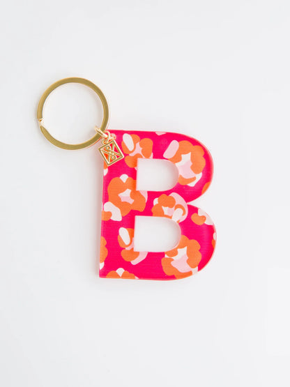 Floral Initial Keychain