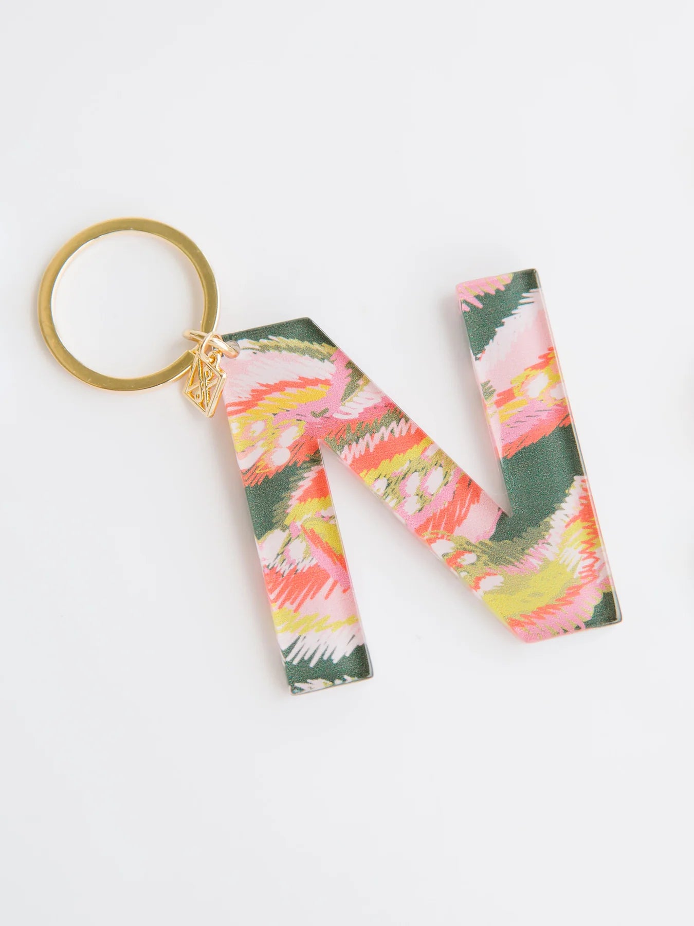 Floral Initial Keychain
