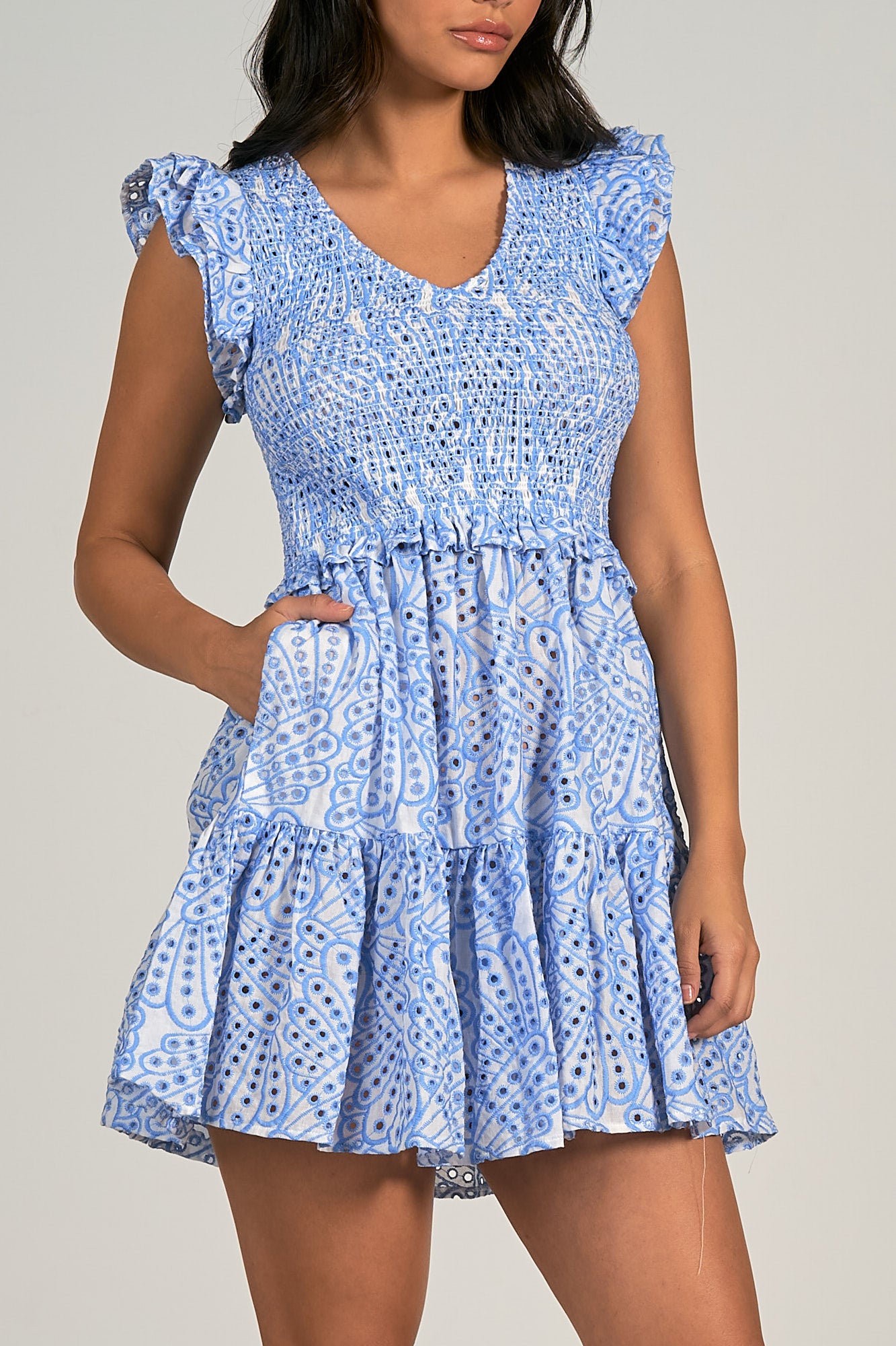 Blue Smocked Ariel Dress