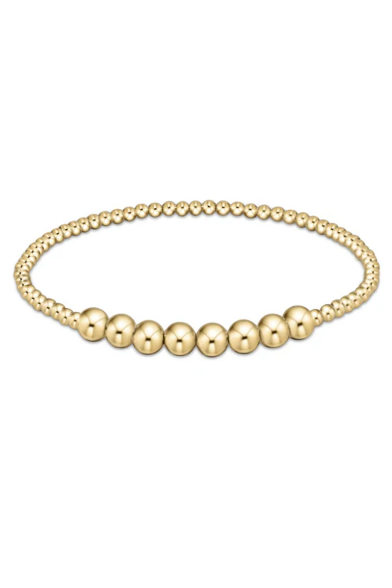 Gold Bliss 2mm Bead Bracelet - Pearl