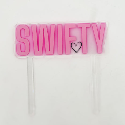 Swifty Pink Letters Cake Topper