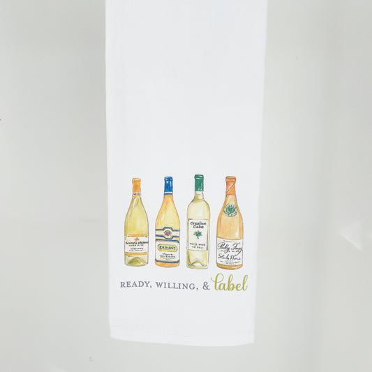 White Wine Bottles Kitchen Towel