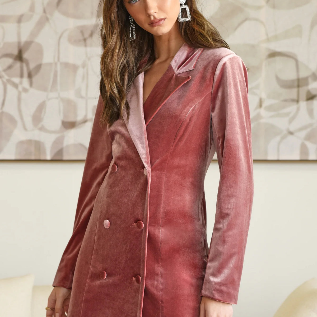 open lace back dress Hot Pink Blazer Dress L main image 0