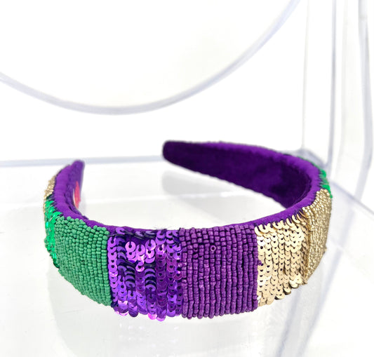 Mardi Gras Colorblock Headband
