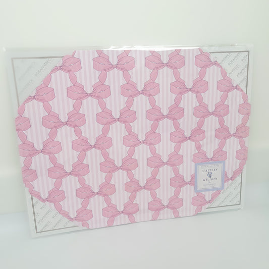 Blush Bow Pattern Die-Cut Placemats