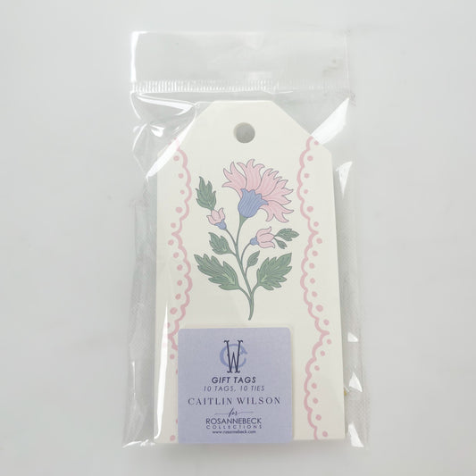 Blush Floral Stripe Gift Tags