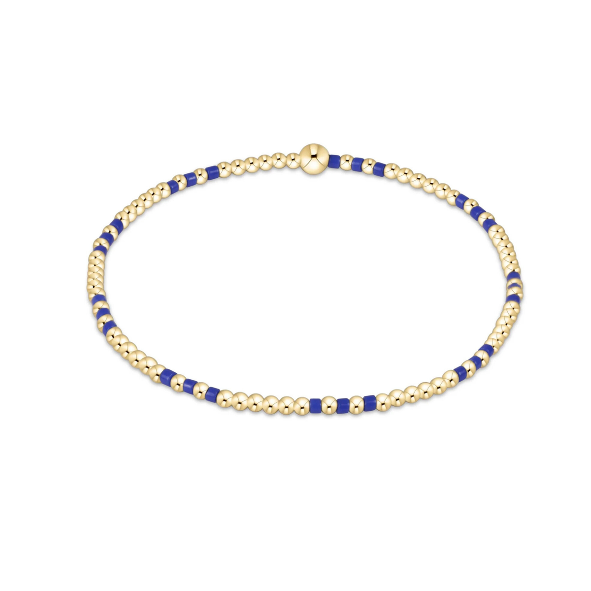 Hope Joy Pattern 2mm Bead Bracelet, Blue Metallic main image 1