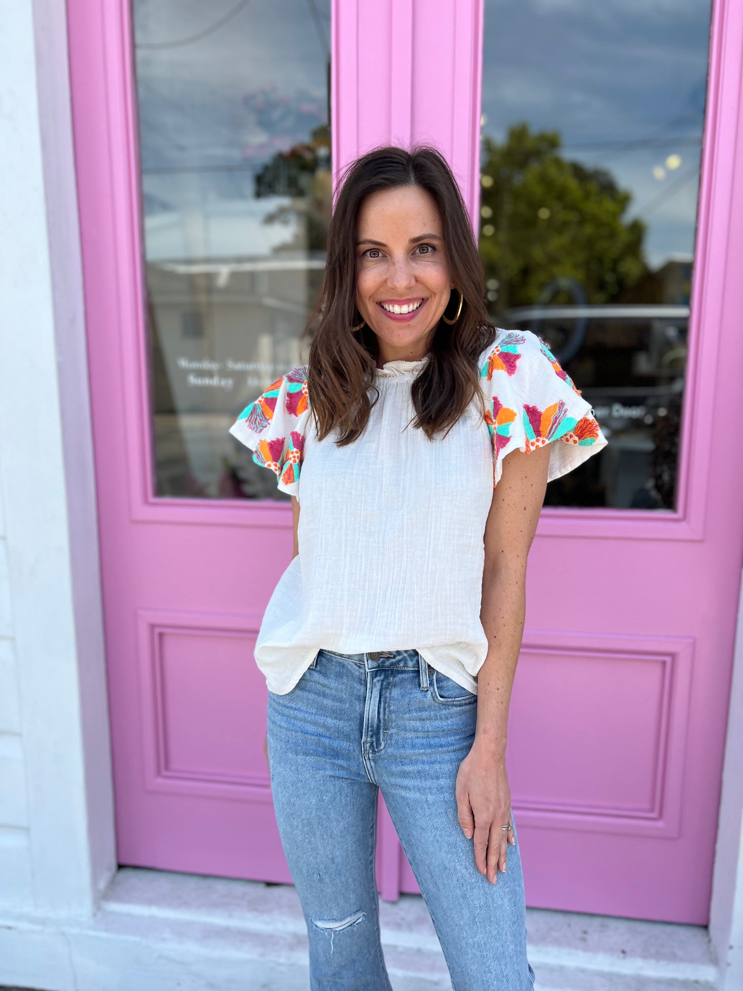 Cream Jojo Top