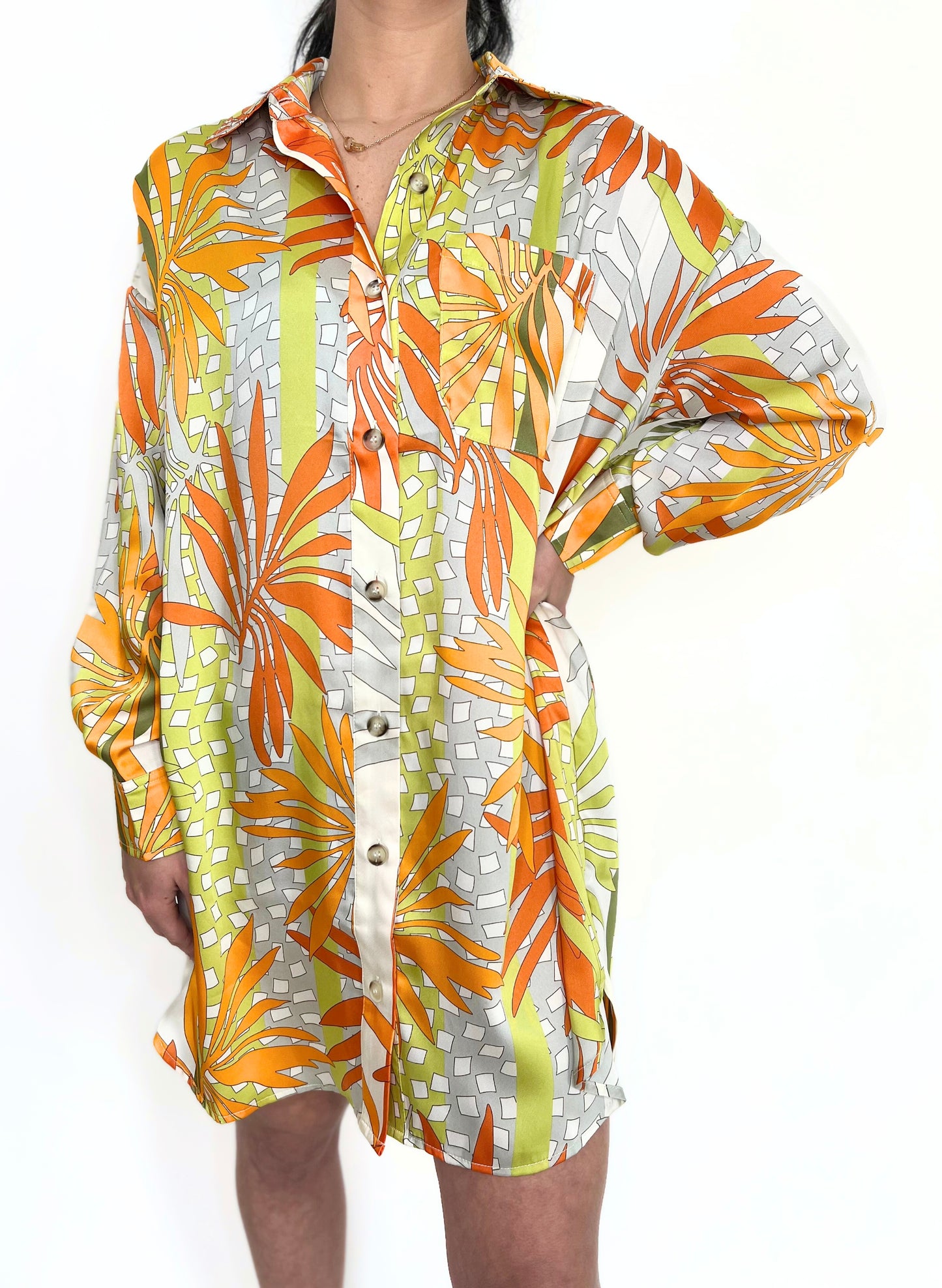 Orange/Green Mosaic Dress