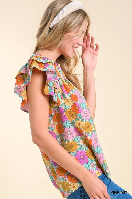 Pink Floral York Top