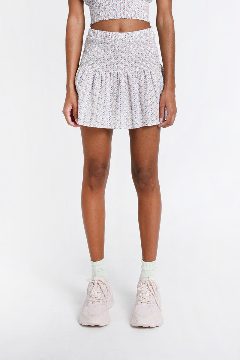 White Martine Flared Skirt