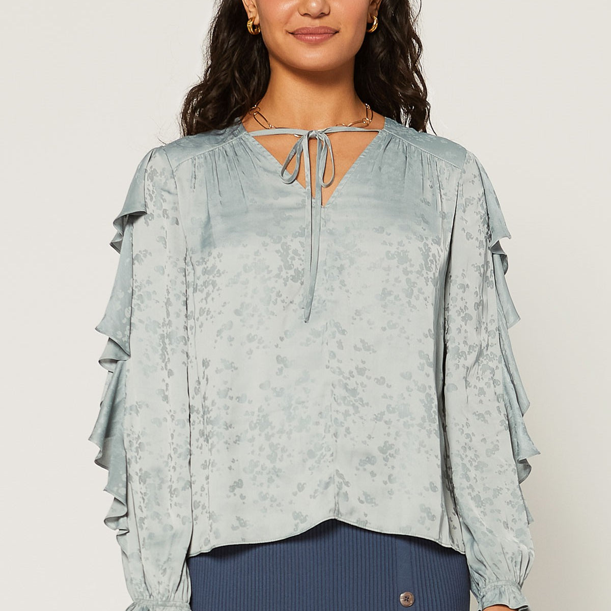 Glacier Ruffle Blouse