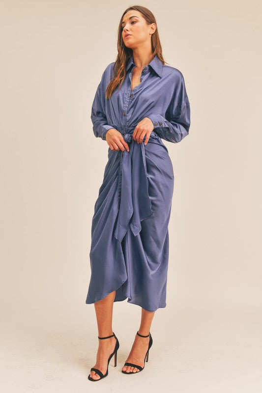 Tie up outlet shirt dress