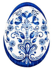 Small Indigo Egg Door Hanger/Stake