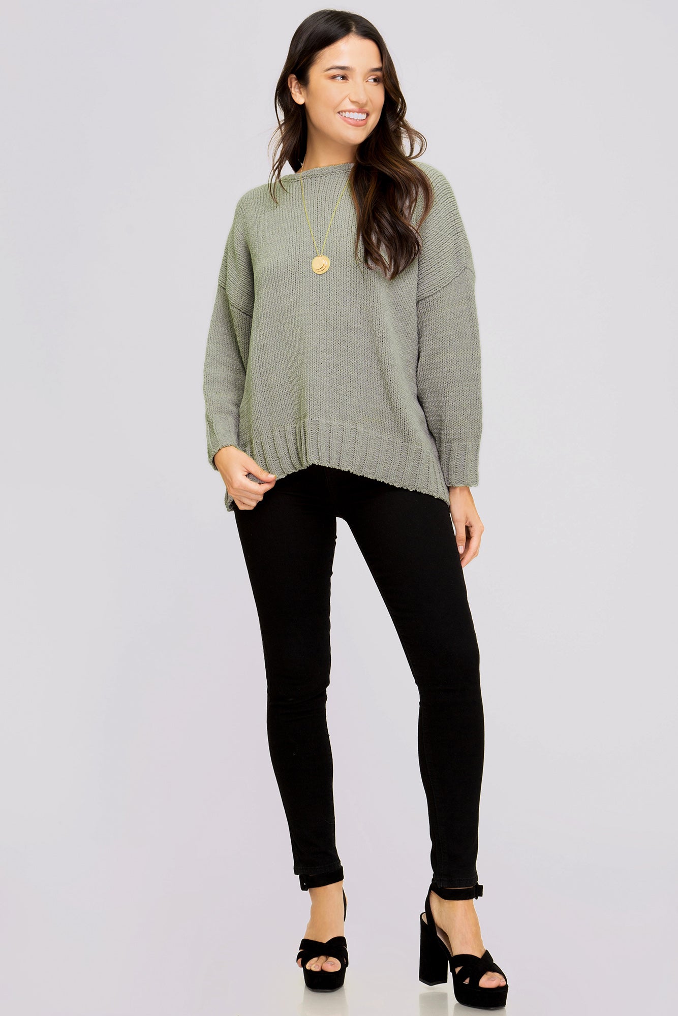Long Sleeve Open Back Sweater