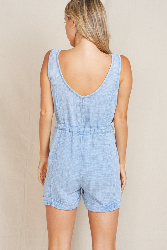 Lt Indigo Gauze Romper