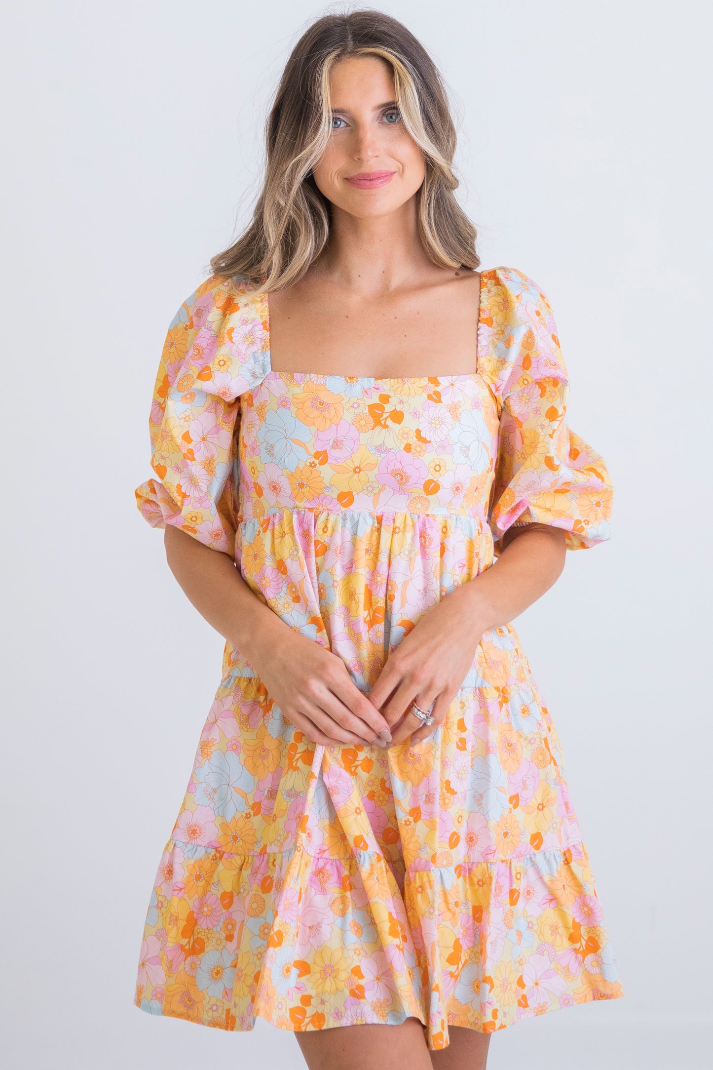 Yellow Floral London Mini Dress