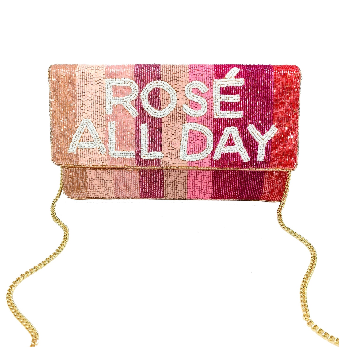 Rosé All Day Beaded Clutch