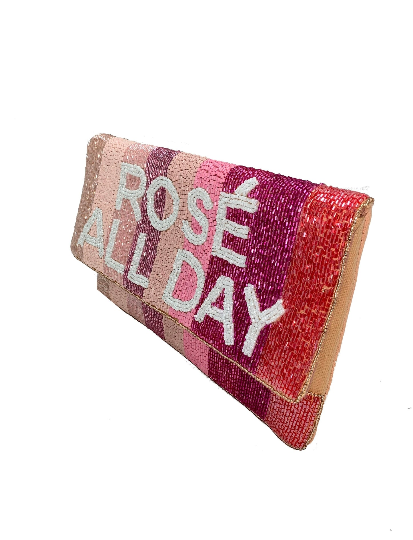 Rosé All Day Beaded Clutch