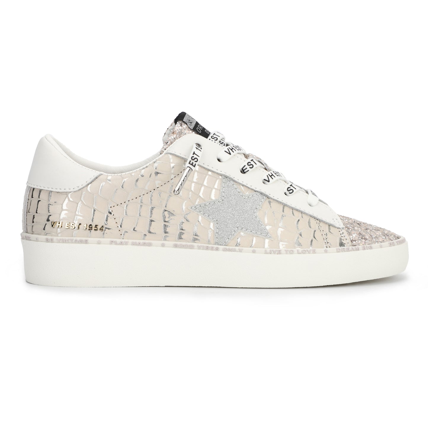 Taupe Textured Glitter Maya Sneaker