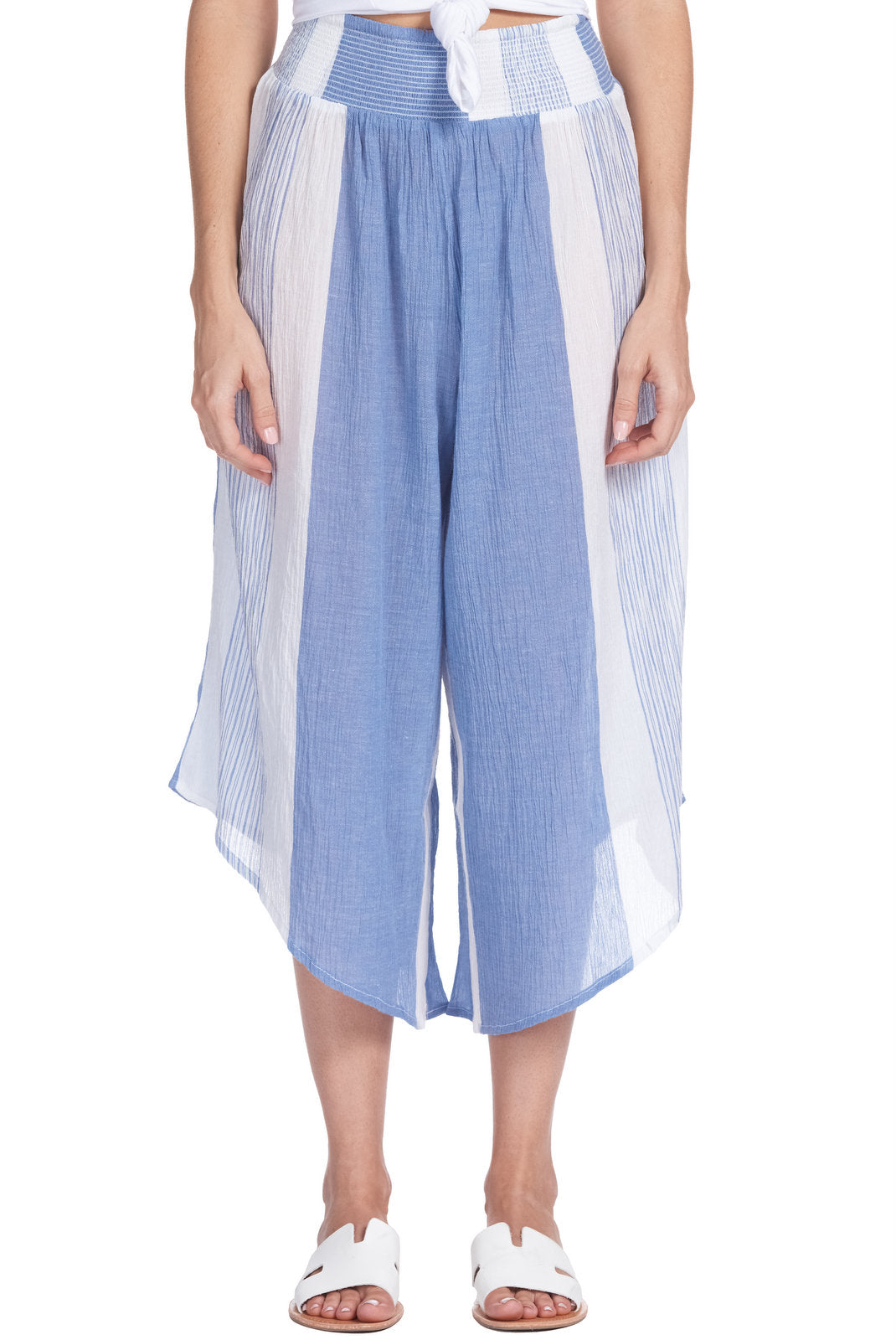 Blue/Wht Wide Leg Pant