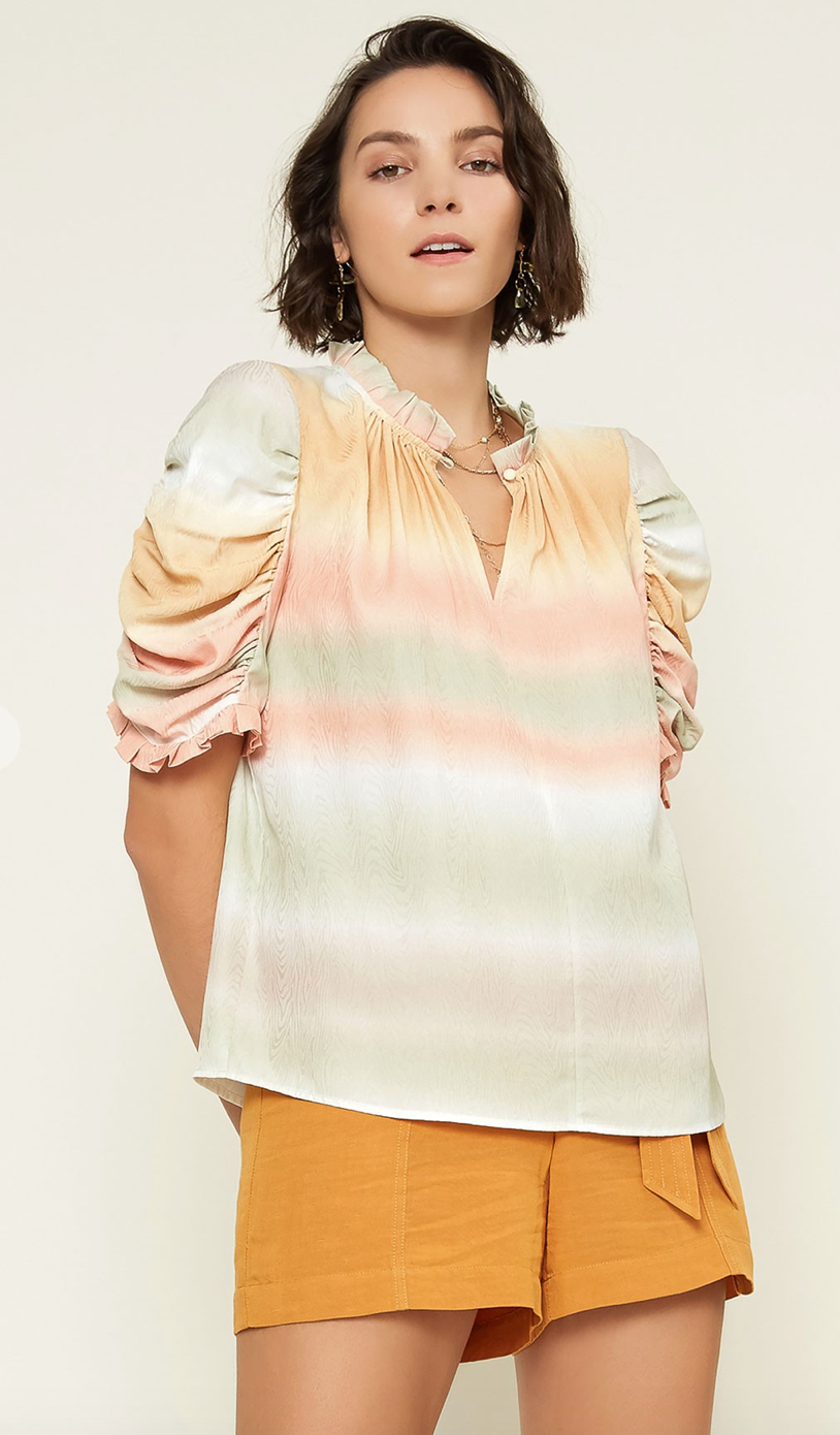 Tangerine Coral Ombre Slv Top