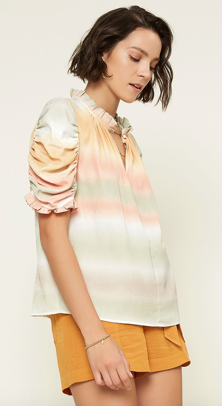 Tangerine Coral Ombre Slv Top