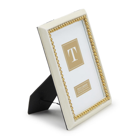 Gold/White Beaded 5x7 Frame