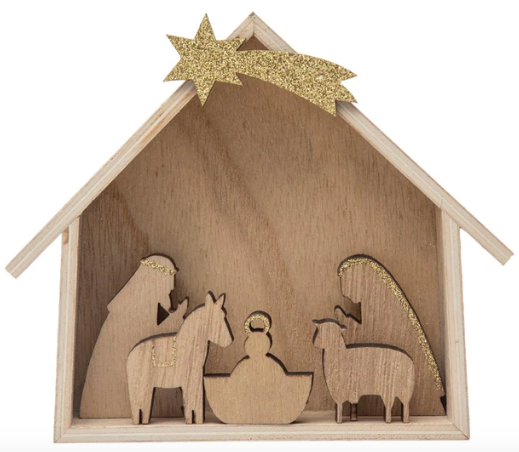 Wood Nativity, Set of 6