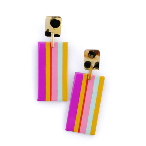 Magenta Rainbow Cabana Earrings
