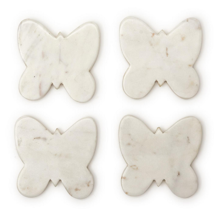 S/4 Butterfly Marble Coasters