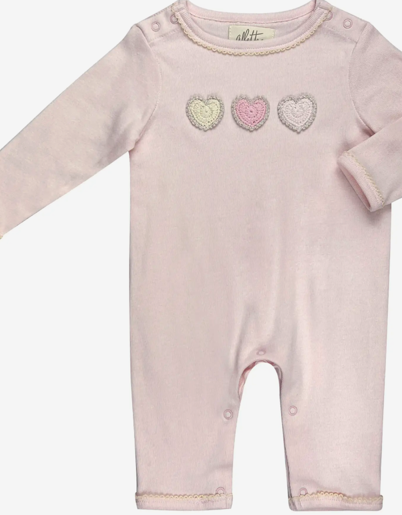 Crochet Sweet Heart Pointelle Onesie