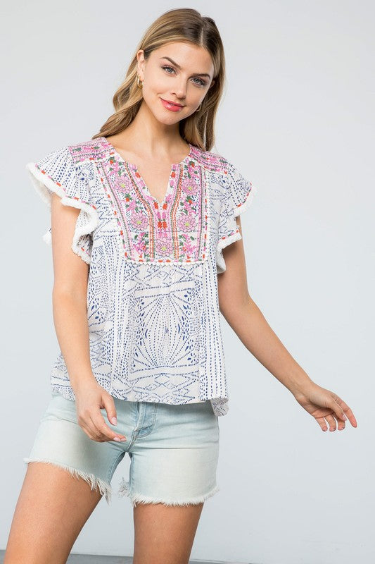 Cream Spotted Callie Top