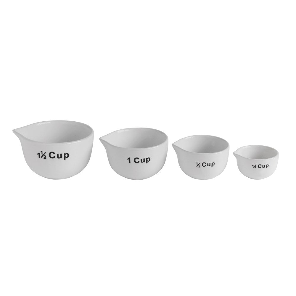 White Stoneware Measuring Cups