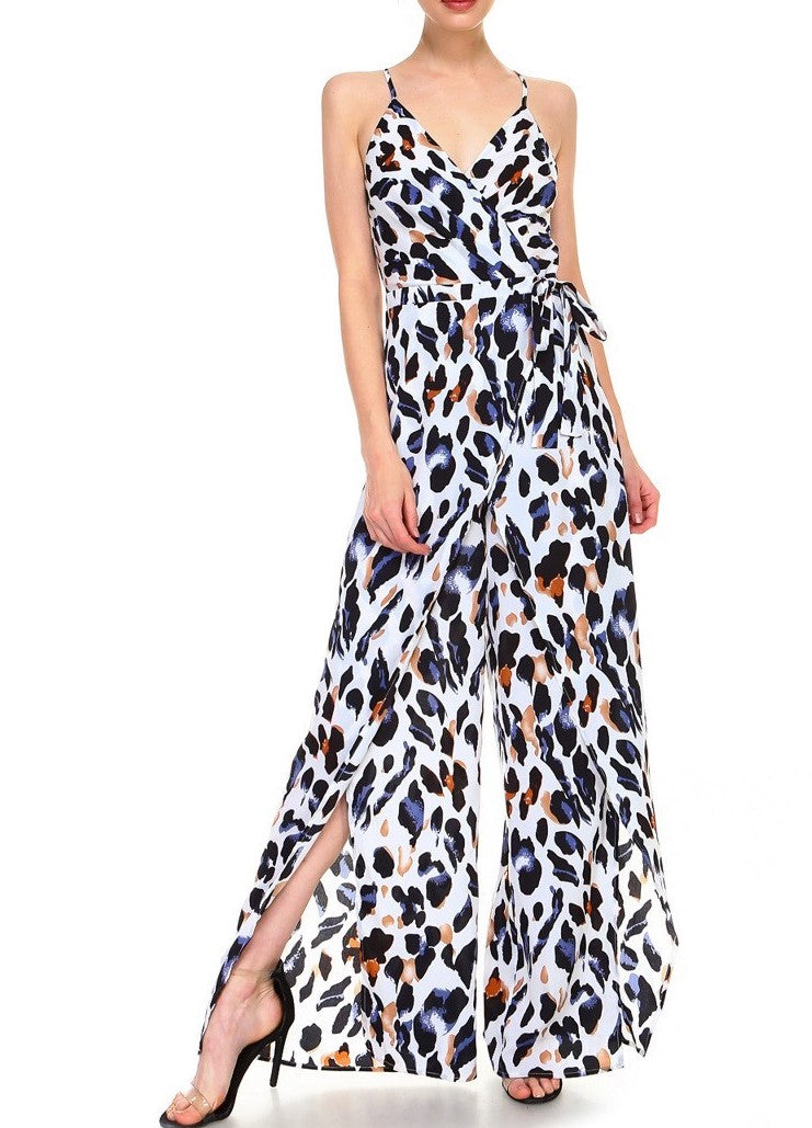 White Leopard Jumpsuit