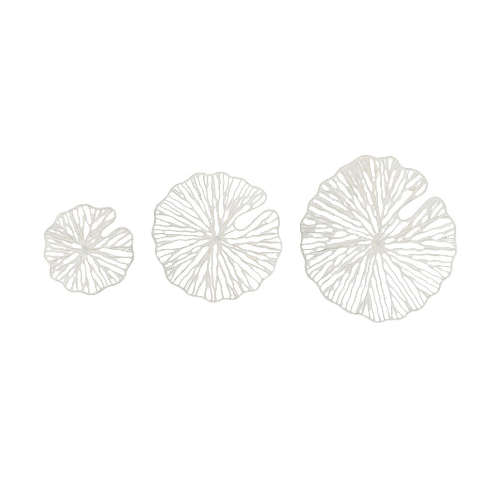 White Handmade Paper & Metal Wall Decor-Set 3