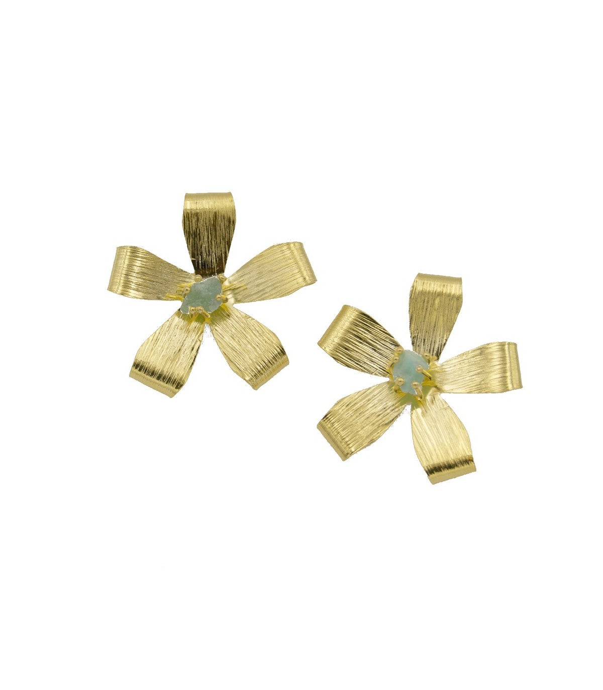 Emerald Flower Stud