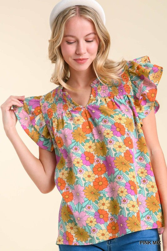 Pink Floral York Top