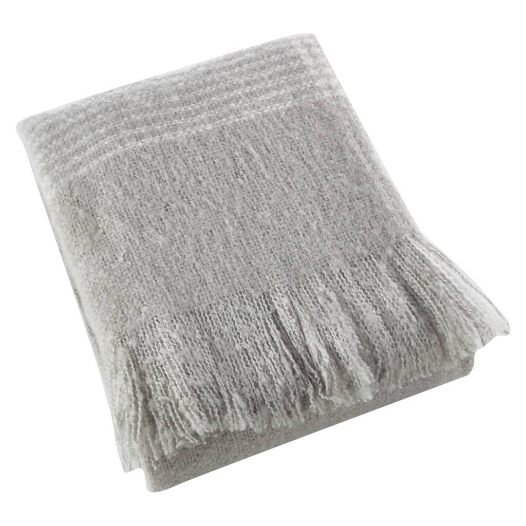 GD-Faux Mohair Throw-Grey