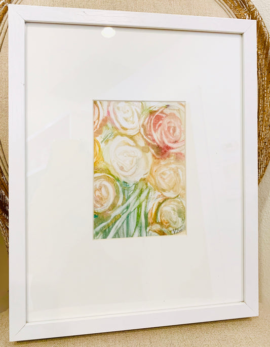 Framed 11x14 Monoprints Floral