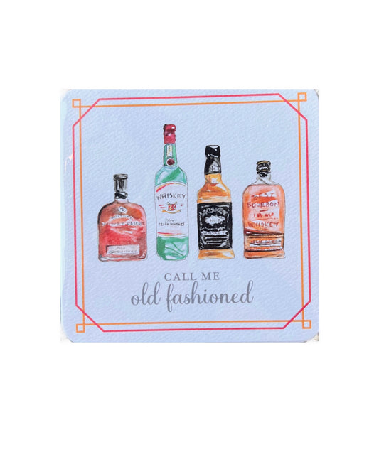 Old Fashioned Whiskey Paper Coaster Set