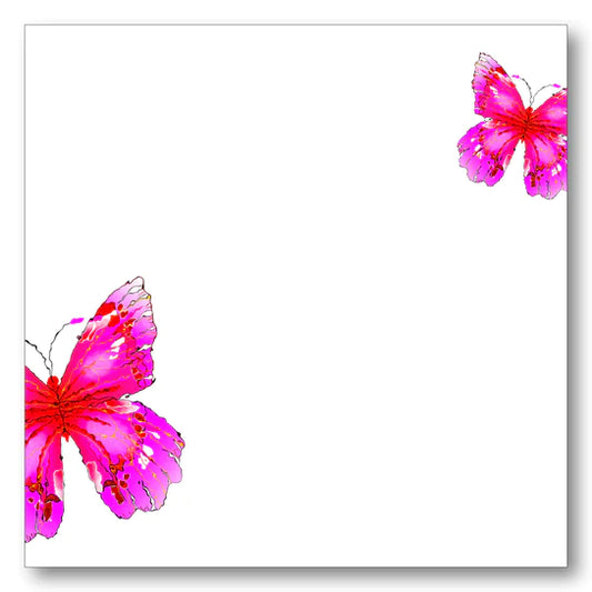 Butterfly Pink Square Notepad