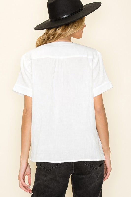 White S/S Pocket Top