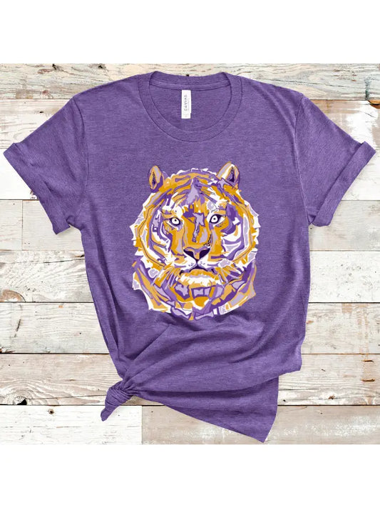 Purple/Gold Tiger Graphic Tee