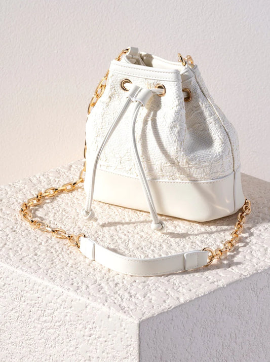 White Adrienne Bucket Bag
