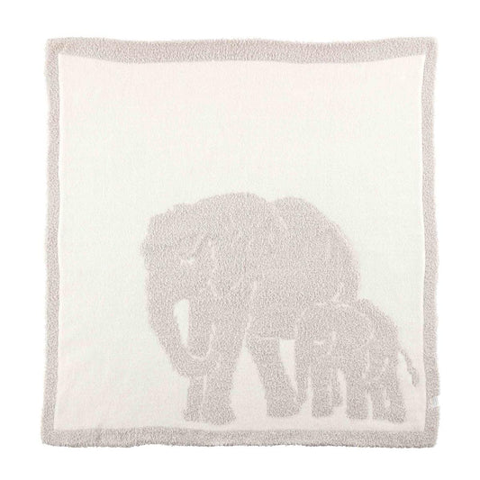 Gray Elephant Chenille Blanket