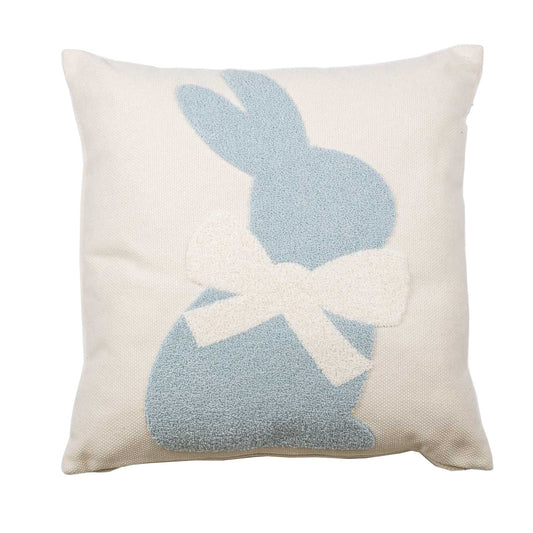 Embroidered Bunny Pillow Lt. Blue